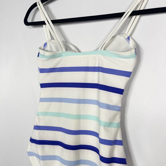 Kate Spade XSmall Blue White Striped Provincetown Cut Out One Piece Swimsuit XS - Picture 9 of 14